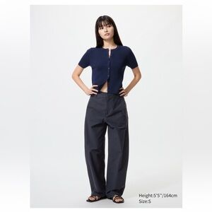 Uniqlo Navy Jersey Barrel Pants